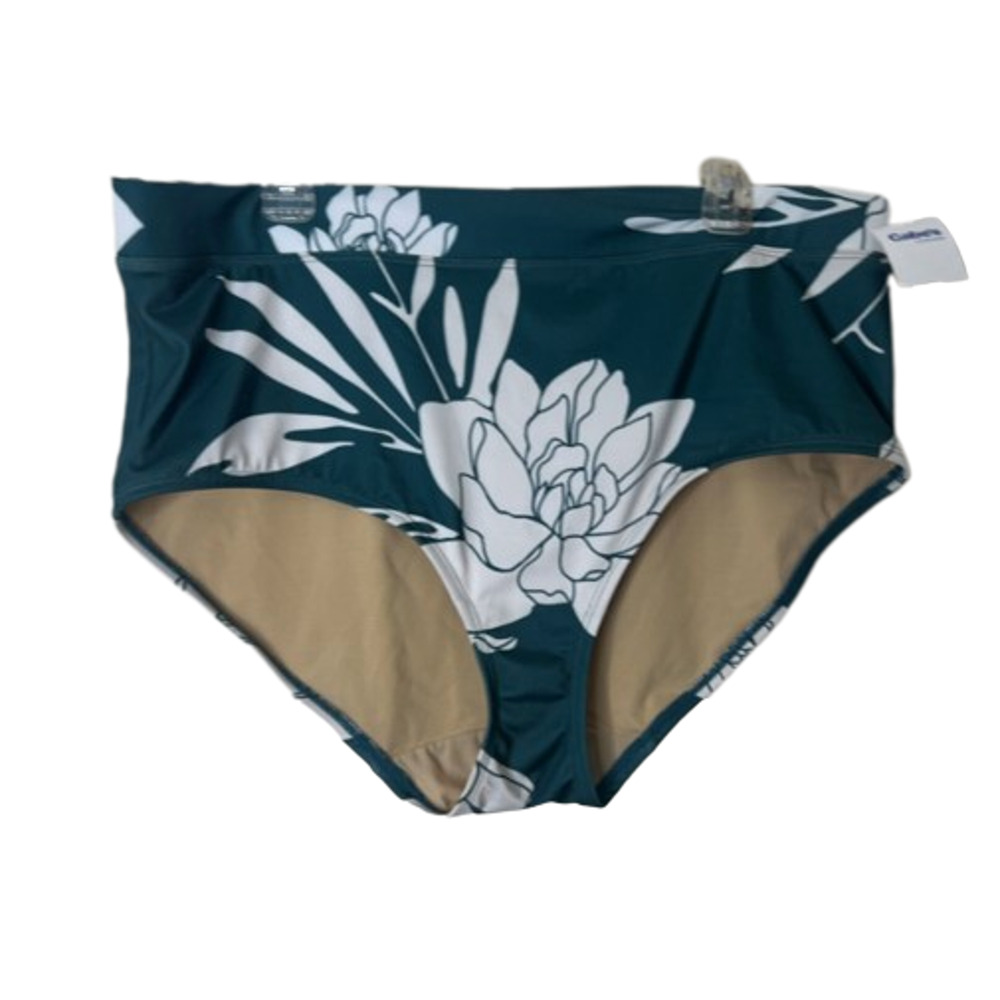 Swim By Cacique~High Waist Bikini Bottom~Plus 20 Multicolor Floral Nice NWT